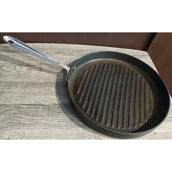 All-Clad Griddle Pan Cast Iron Panini Round 12" Inches - Picture 1 of 4